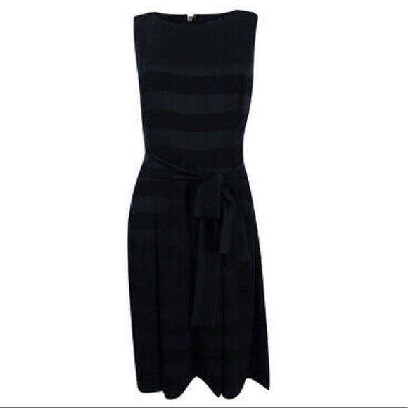 Tommy Hilfiger Satin Striped Fit and Flare Dress 2 - Picture 2 of 5